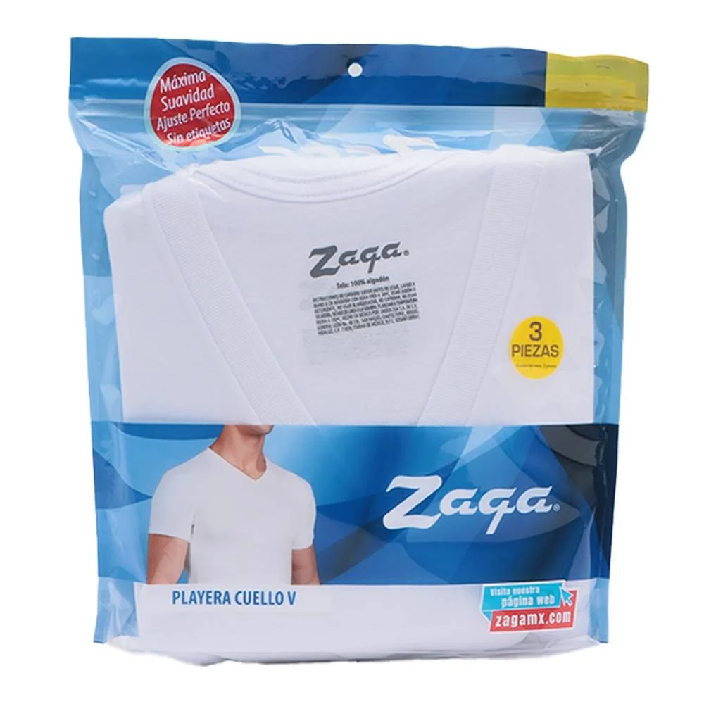ZAGA PLAYERA C/V BCO MOD.T1874ZGA