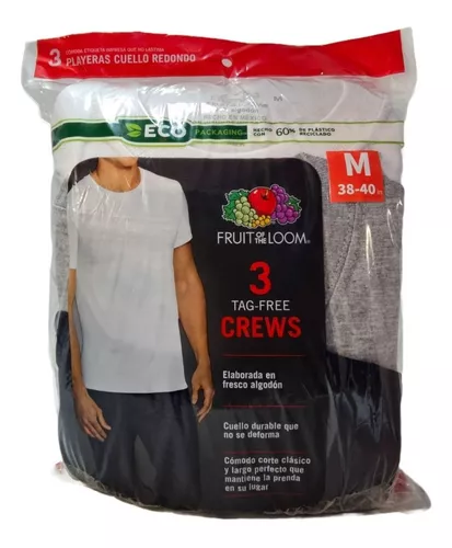 FRUIT PLAYERA C/R BCO NGO GRIS 