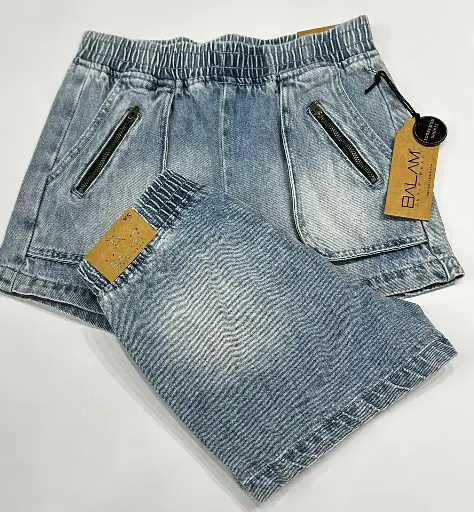 SHORT DE MEZCLILLA BALAM SIN BOLSAS TRASERA (C/CIERRE BOLSAS DELANTERAS)