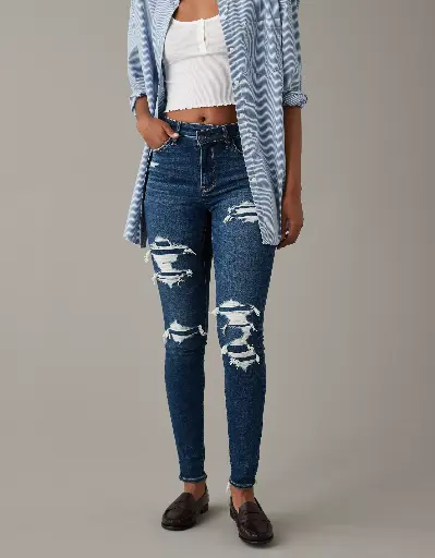 AE JEGGING CINTURA ALTA C/PARCHES 4853